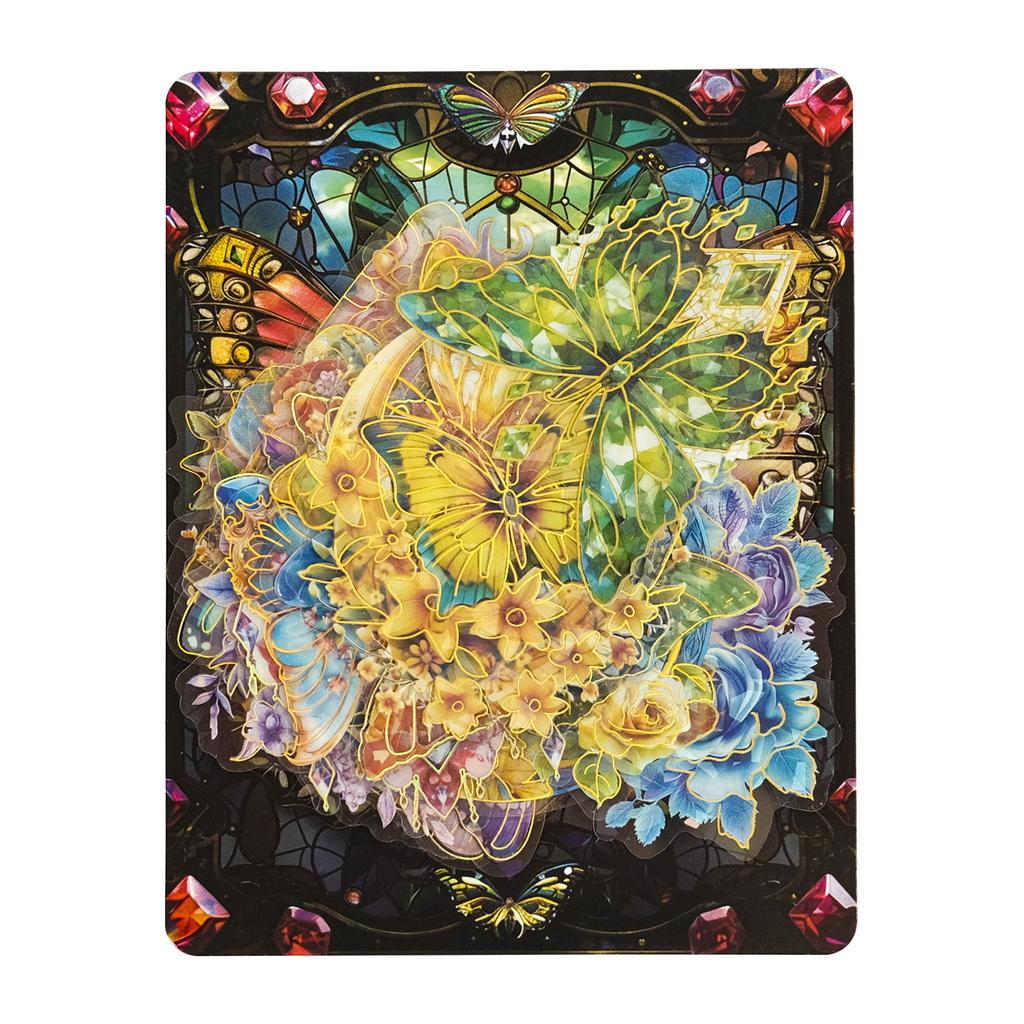 30 Laser Gold Hot Butterfly Flower Hand Account Decoration Stickers DIY Creative Butterfly Hand Account Decoration Material Stickers