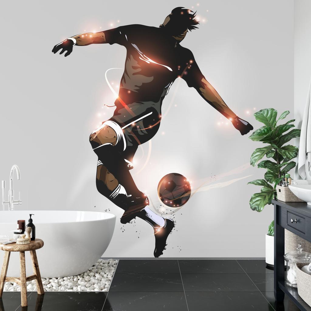 Photomural Abstract Soccer Player In Flight Washable Fleece 312x219