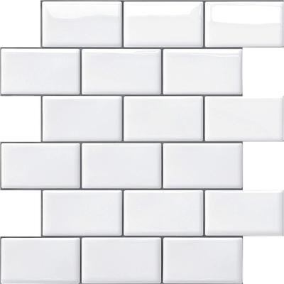 Yoillione Tile 10 Теплосъемные мозаичные обои DIY 3D Remake Toilet Atmosphere Brick White Grey Stickers, водонепроницаемые, толстые, шт., устойчивые,