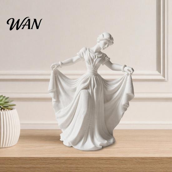 3D Printed Home Decor Dancer Figurine, Elegant Dance Girl Statue with Flowing Dress, Aesthetic PLA Art Classical Ornament Sculpture for Decor, Modern
