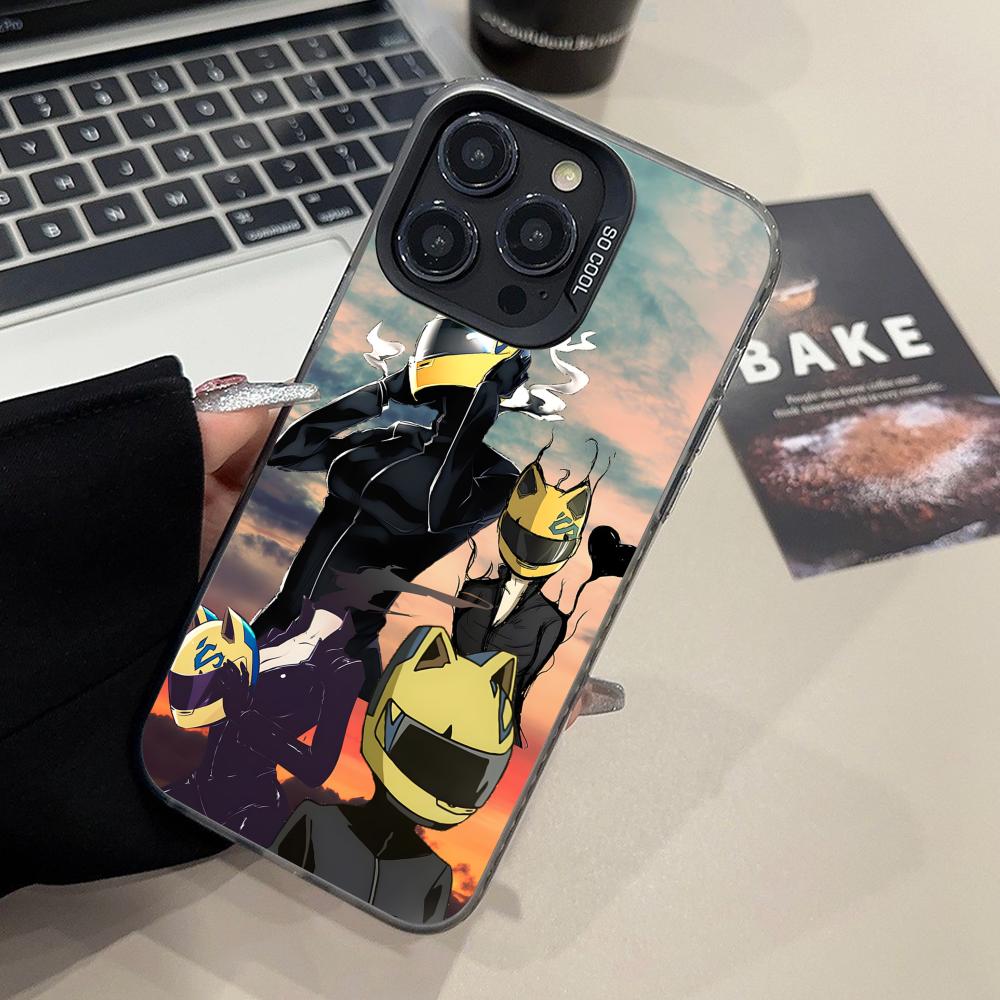 Anime Durarara Phone Case for iPhone 17 16 15 14 13 12 11 X XR XS Air Pro Max Plus Black Colorful Silver Cover