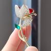 Fashion Enamel Rhinestone Flower Brooches For Women Luxury Design Temperament Charm Metal Brooch Pins Jewelry Gifts