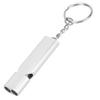 Outdoor Survival Whistle with Keychain Aluminum Alloy Double Tubes Whistle Silver