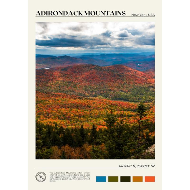 Нью-Йорк Путешествия Пейзаж Плакат Катскилл Горы Центральный Парк Долина Гудзона Картина на холсте Настенная картина Офис Домашний Декор