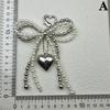 Sweet Bowknot Heart Keychain Pendant Lovely Beaded Hanging Decorations Keyring Charm Phone Lanyard Phone Charm Bag Pendant