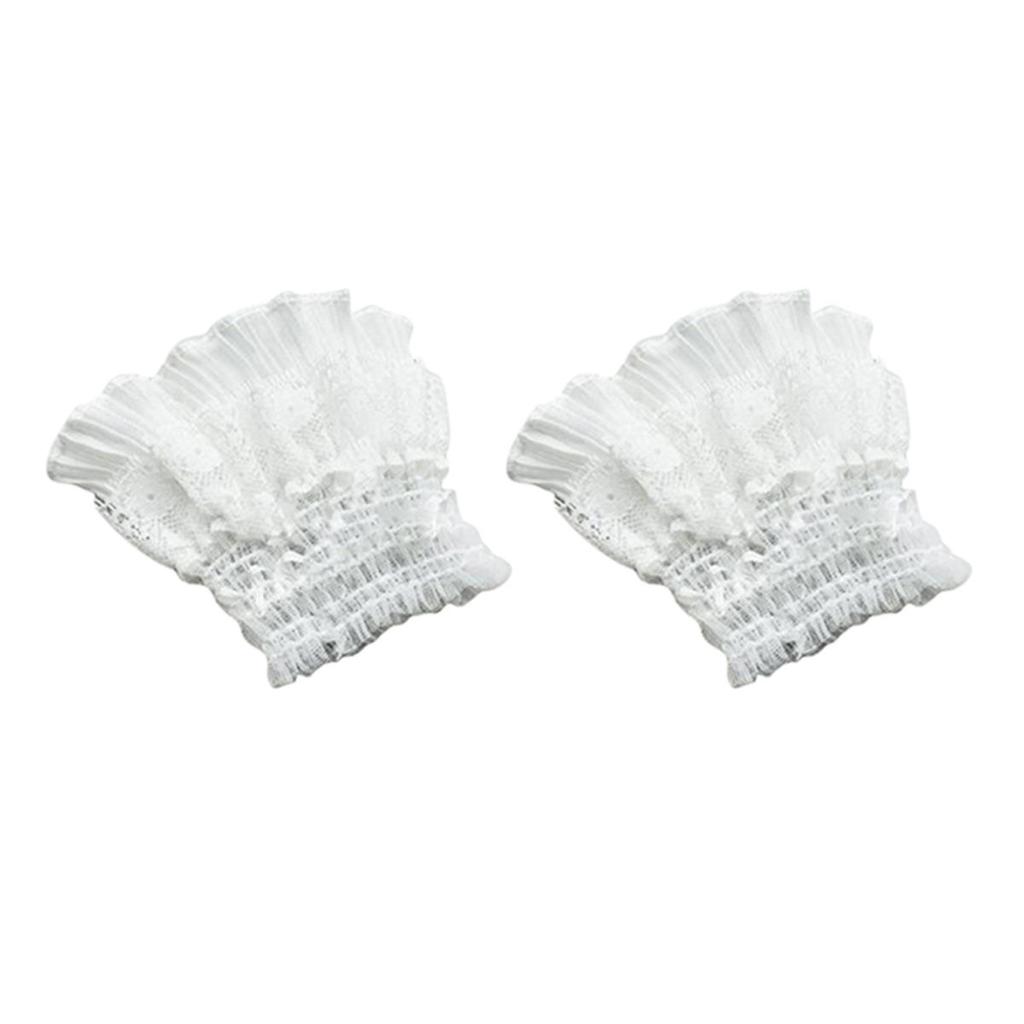 Short Multi Layer Lace Fake Sleeves Girl Ruffle Decoration Wrist Cuffs Fingerless Wedding Bridal Gloves Maid Cosplay Bracelet