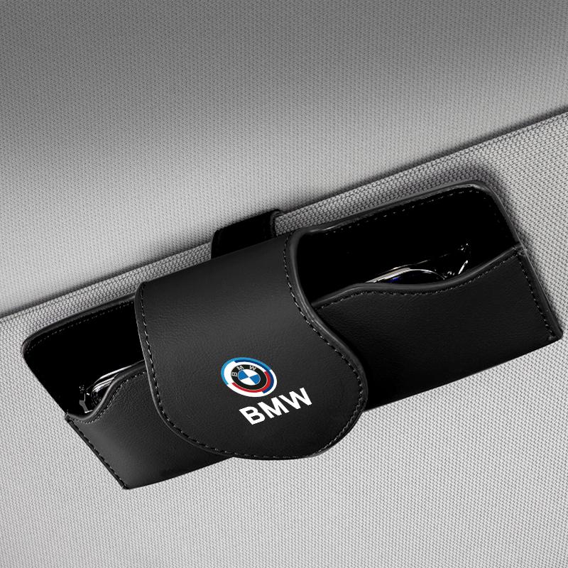 Car Glasses Case Sun Visor Leather Eyeglass Clip Auto Interior For BMW E46 E90 G30 E92 E87 E91 E70 E60 F30 F10 E39 E36 F20 G20 ulcr72