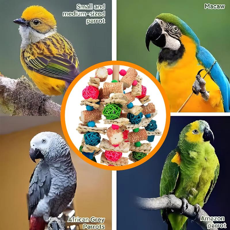 Parrot Toys Bird Toys Natural Corn Cob Bird Chew Toys For Small And Medium-sized Macaws,african Grey,cockatoos,amazon Parrots,pa