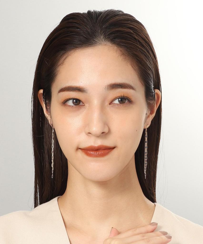 Серьги K10 Prim Cable Chain Fringe Серьги-гвоздики 40576523 Желтое золото 00 [Kokoshnick] Женские (100)