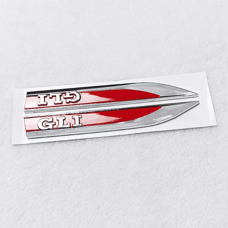 BPT1 Hot 2pcs Rline R GTI GLI Emblem Car Fender Side Wing Auto Sticker Accessories For Volkswagen VW Golf MK8 Polo Passat Magotan Tiglt2