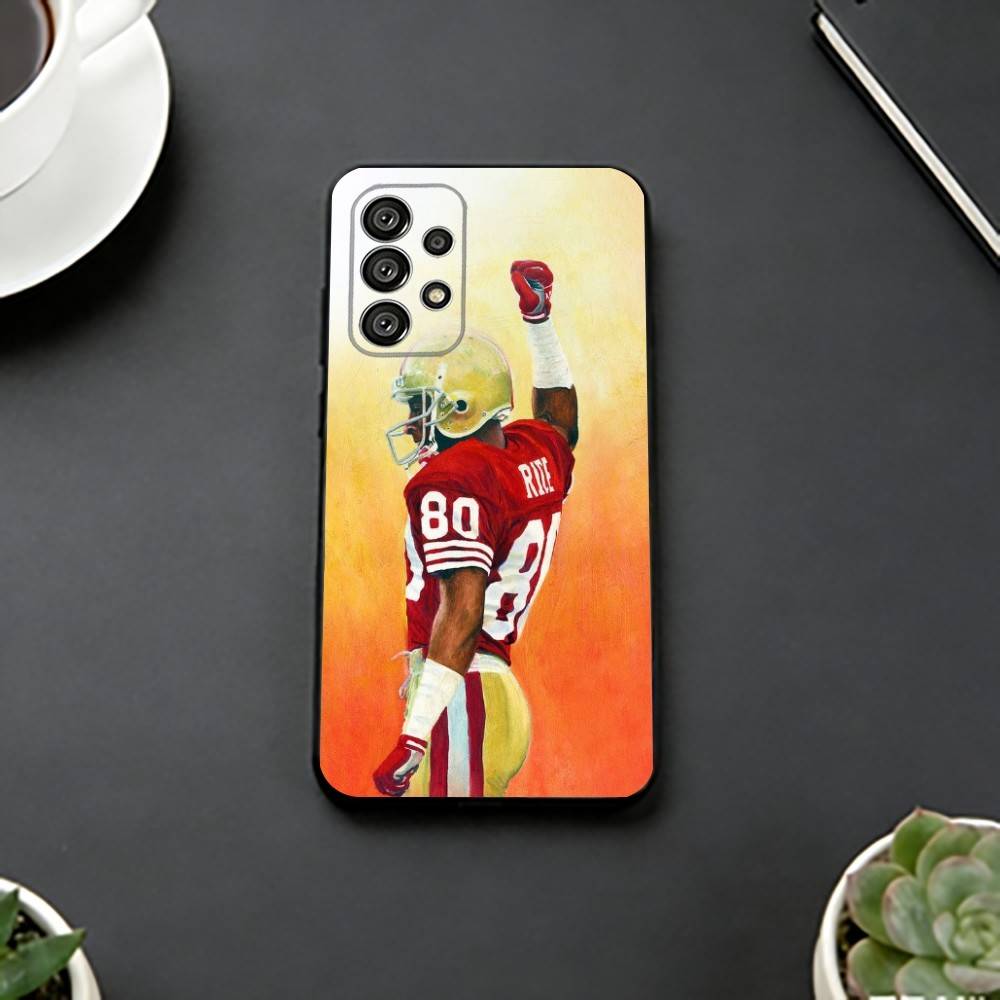 American Football Jerry R-Rice Phone Case For Samsung S25,S24,S21,S22,S23,S30,Ultra,S20,Plus,Fe,Lite,Note,10,Black Cover