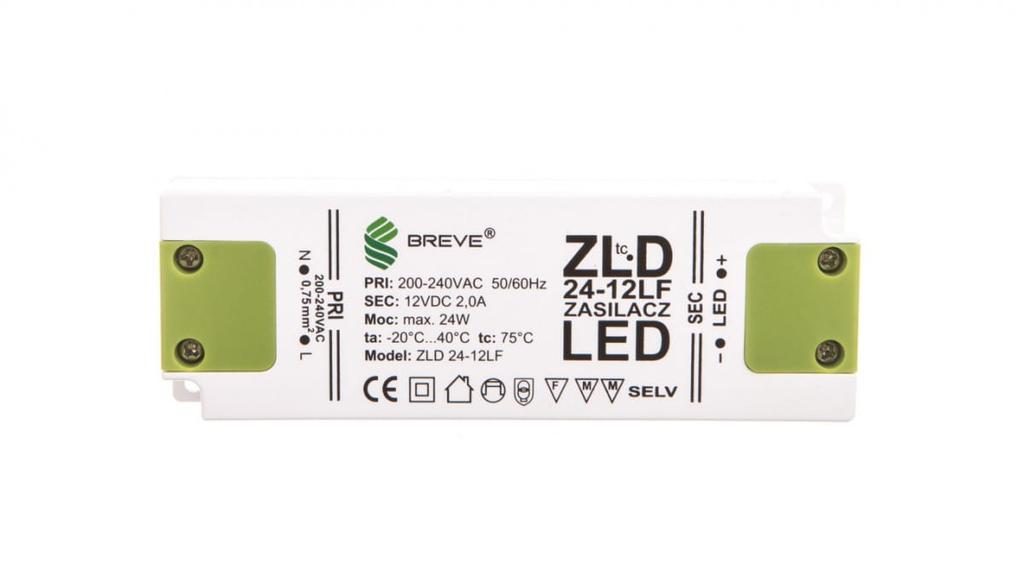 Zasilacz Led 12V Dc 24W Zld 24-12Lf 2,0A 19712-9024