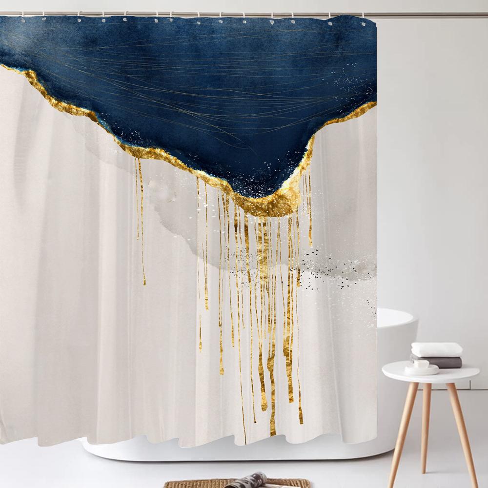 Nordic Abstract Art Shower Curtain Simple Geometry Bath Bathtub Curtain Waterproof Polyester Bathroom Curtain Accessories Decor