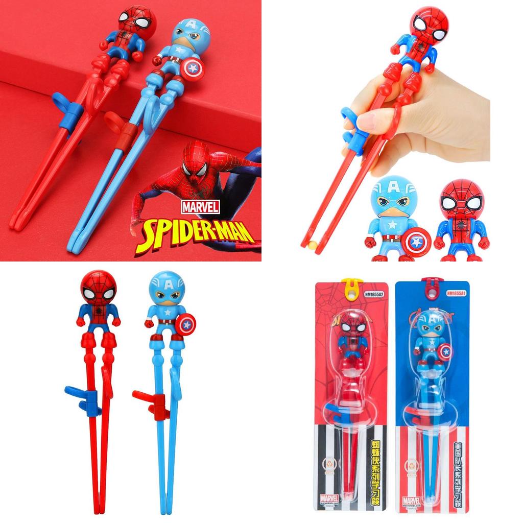 Disney Marvel Kids Training Chopsticks 123 Stage Learning Chopsticks For Babies With 3d Spider-man Design