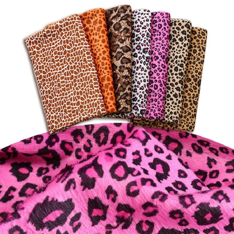 100x150cm Short Plush Fabric Leopard Tiger Cow Pattern Fabric For Diy Garment Sofa Cover Toy Carpet Sewing Patchwork Accessories