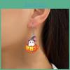 Halloween Themed Ghost Pumpkin Pot Pattern Women Acrylic Earrings Festival For