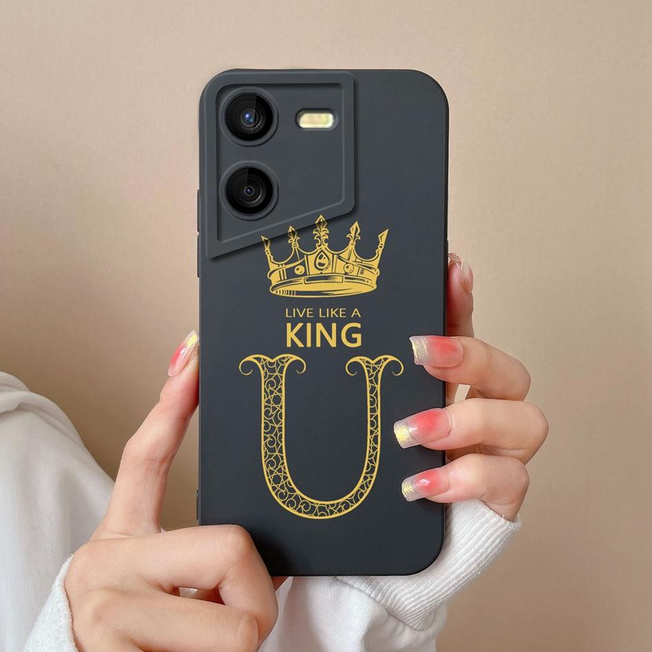 Чехол для телефона Tecno Spark 10 Pro 10C Pova 4 5 Pro Itel A60s P40 Plus S23 Plus, защитные чехлы с буквами и короной, матовые мягкие силиконовые бамперы