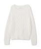 Proportion Body Dressing Loose Feather Cable Knit Sweater In Ecru Women's