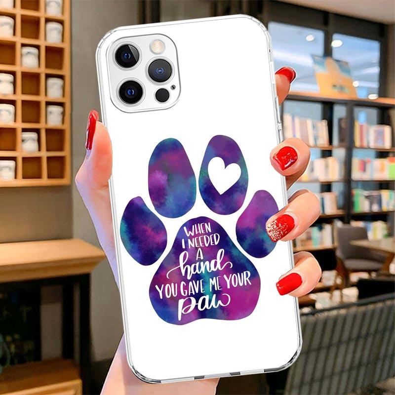 Dog Footprint Paw Cute Cover Phone Case For iPhone 16 17 Air 15 14 Pro Max 16E Phone Case 13 Mini 12 11 7 SE 8 Print Pattern Fit