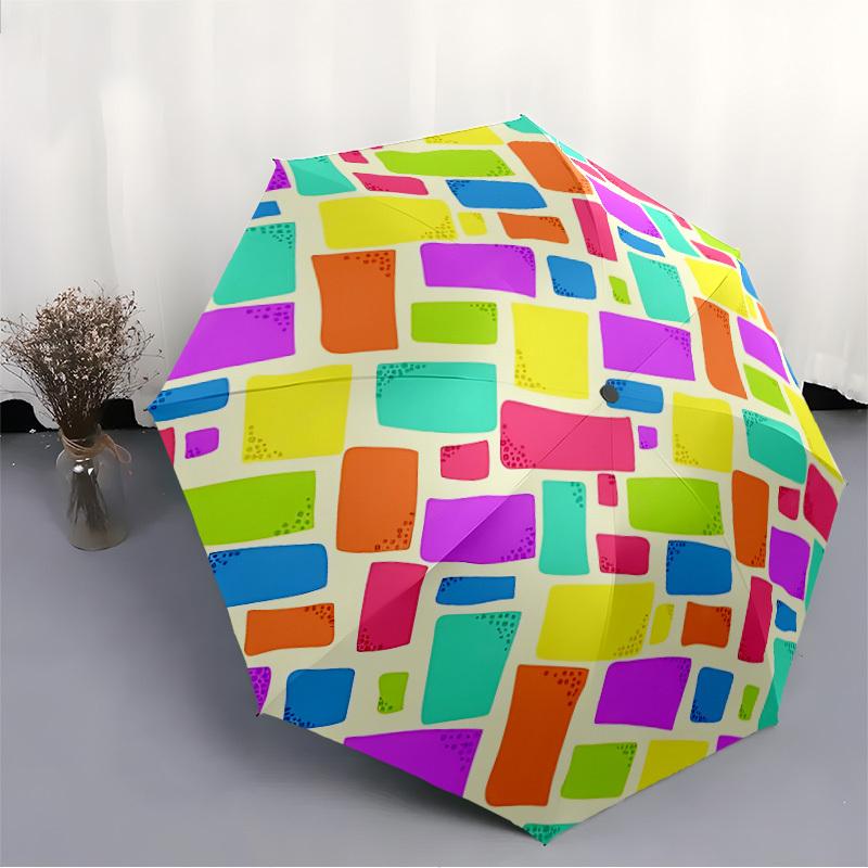 1 шт. Складной зонт с цветным узором, автоматическое открытие/закрытие, компактный портативный дорожный зонт, идеальный подарок на день рождения/праздник, милый зонт y016