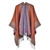 New Split Shawl Autumn and Winter Imitation Cashmere Warm Fringed Cape Scarf
