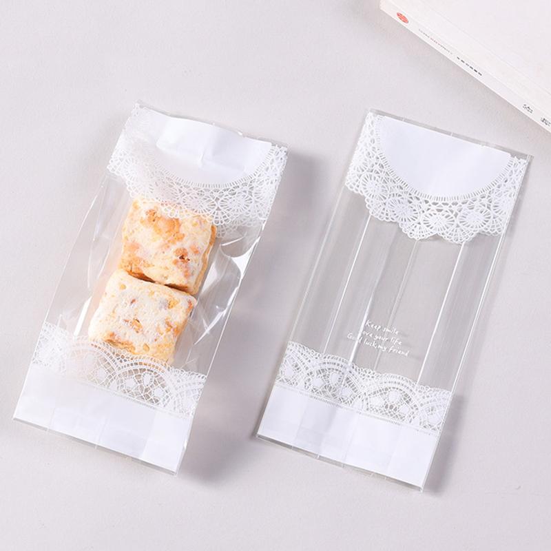 50Pcs Transparent Snowflake Pastry Packaging Bag Machine Sealed Bag For Baking Snacks Cookies Nougat And Snowflake Pastry