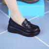 Туфли-лоферы на толстой подошве с мягкой подошвой, повседневные туфли в стиле ретро, женские осенние новые легкие и удобные кожаные туфли на толстой подошве