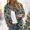 Women's Jacket Long Sleeve Lightweight Zipper Cropped Floral Printed Outerwear Casual Quilted Jacket With Pockets
