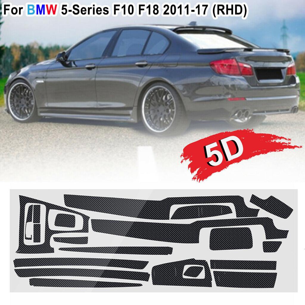 5D Наклейка на интерьер Аксессуар Декаль 19 шт. Для BMW 5 серии F10 F18 Матовый карбон для интерьера Замена Заменяет винил