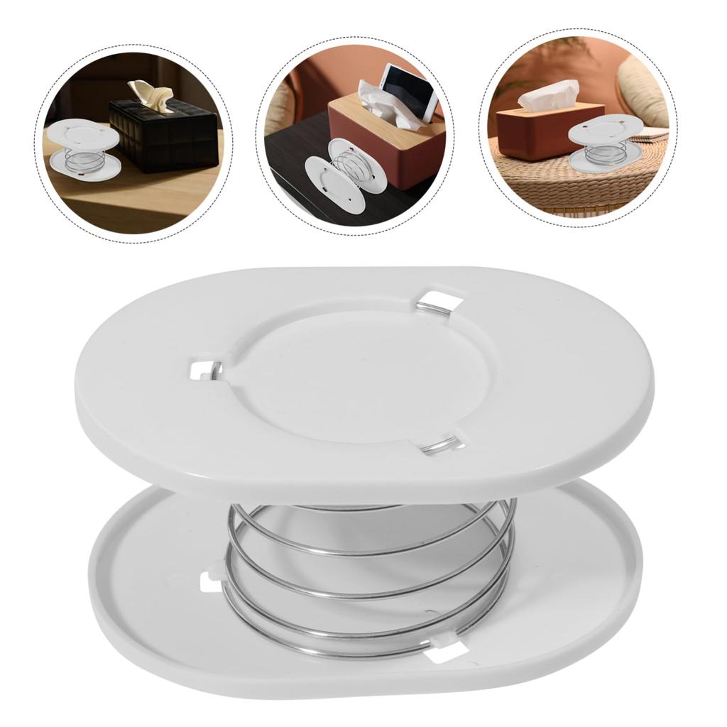 STOBAZA Держатель для бумажных салфеток из двух частей с пружиной для кухни, Металлическая пружинная опора, Белый, ПП