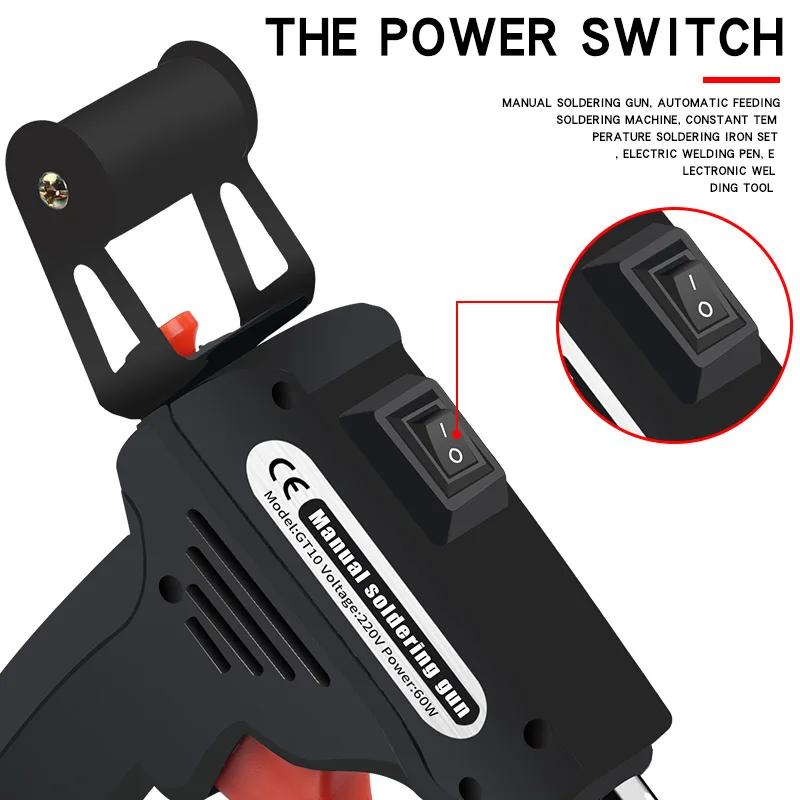60W Handheld External Heat Internal Heat Soldering Gun Soldering Iron Set Manual Tin Feed Soldering Iron Soldering Iron Gun Sold