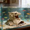 Аквариумная пещера с дизайном дракона, 3D-печатный туннель-укрытие для рыб под гравием, с смотровыми отверстиями для креветок-петушков, плеко, коридорасов
