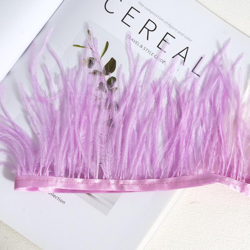 Decorative Feather Cloth Strip 10-15Cm Ostrich Hair Cloth Edge Dress Cuffs Latin Dance Skirt Diy Clothing Accessories
