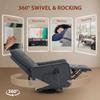 Recliner Armchair, Chenille Recliner Chair with Massage and Heat, 360 degrees Swivel Rocking Manual Recliner, Dark Grey