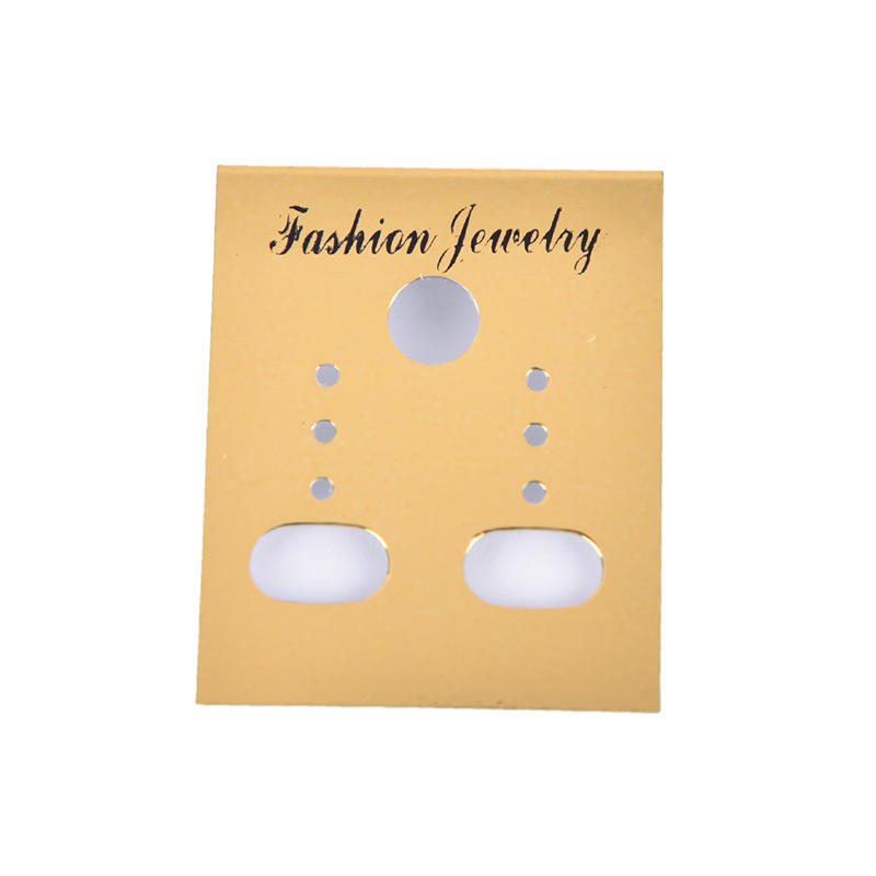 100X Gold Professional Type Plastic Earring Ear Studs Holder Display Hang Cards,