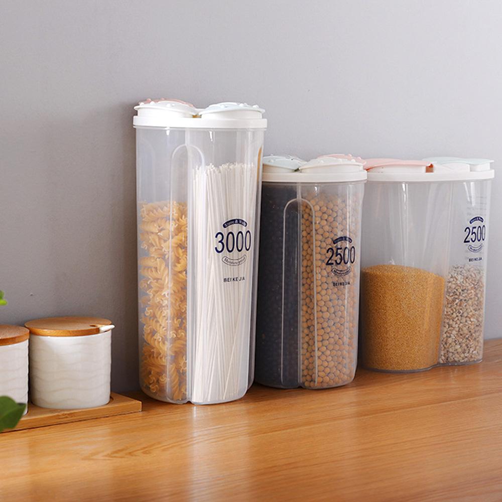 Пластиковый герметичный вращающийся контейнер для риса и сухих продуктов, кухонный контейнер для хранения продуктов, прозрачный ящик для хранения