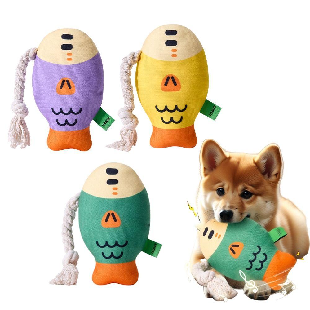 Мягкие плюшевые жевательные игрушки Мультяшная рыба Собачьи зубы Куклы Новые пищащие игрушки для щенка