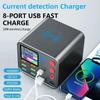 LCD Multi-Function  8-Port Fast Charger Wireless Charing Mobile Phone Current Data Line Detection Burn-in Repair