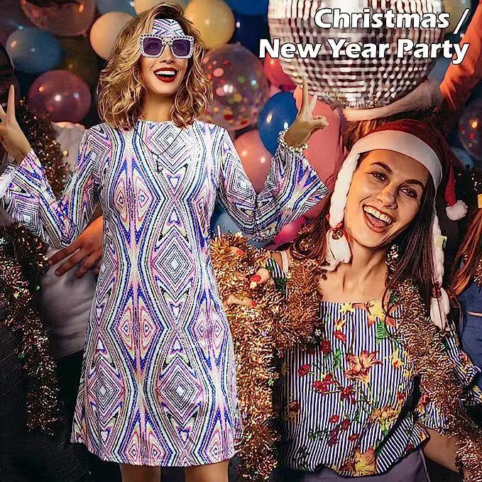 GMXIA Женская мода лето весна хиппи принт длинный рукав О-образный вырез высокая талия повседневные платья