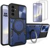 Case for Samsung Galaxy S24 Plus (S24+) - BOOLING - Protection with Camera Cover - Navy Blue - 2 Tempered Glasses