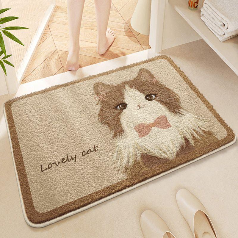 Bathroom Absorbent Floor Mat, Toilet Door Dirt-resistant Non-slip Foot Mat, Bathroom Carpet Cartoon Bedroom Household Floor Mat