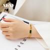 Изумрудный циркон Ретро Квадратный Браслет из Титановой Стали для Женщин - Модный, Роскошный и Простой