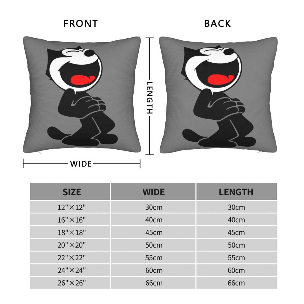 Felix The Cat Laughing Pillowcases Merchandise Soft Cushion Cover Decoration Pillow Case Cover Home Multi Size