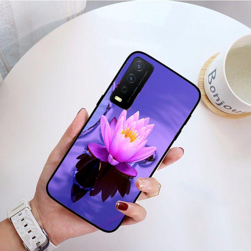 Funda ЦВЕТЫ ЛОТОСА чехол для телефона для vivo Y31 Y30 Y33S Y11S Y12S Y17 Y20 Y20S Y21 Y21S Y1S Y53S Y15 Y19 Y91C V23 5G чехлы