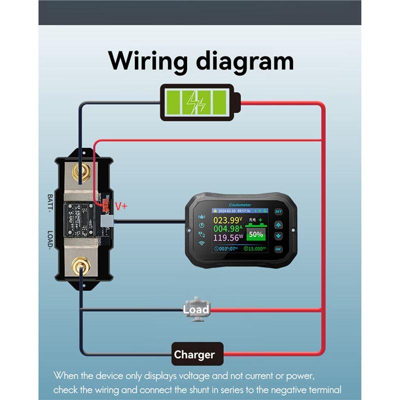 Practical-KM140F Wifi Coulomb Meter 400A Volt-Ammeter Power RV Battery Capacity Tester Monito For All Batteries