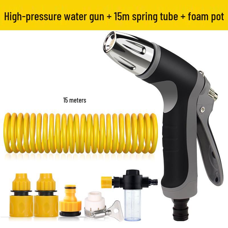 High-Pressure Car Wash Water Gun with Soft Hose and Spray Nozzle