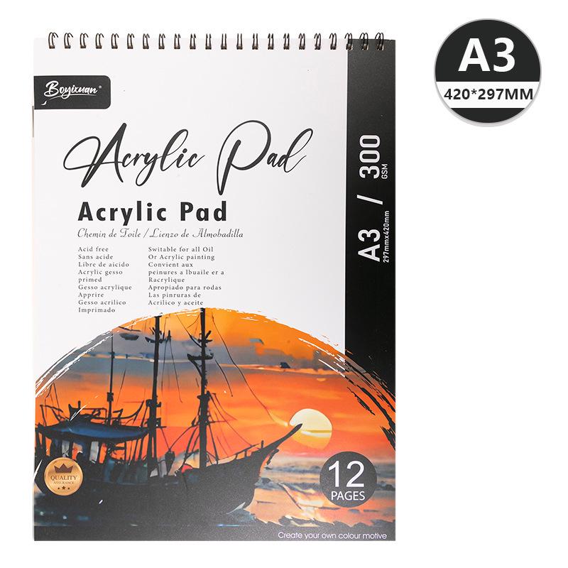 BoYiXuan 24-Page Coilbound Artist Sketchbook - Thickened, Portable, Easy-to-Carry for Drawing