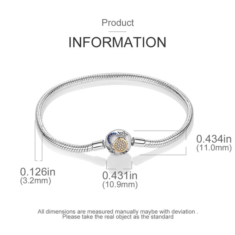 Bracelets copper Authentic 1720CM Compatible With Do It Yourself Charm Bead Charms Star Shape Moon Sun Four Leaf Shamrock Green Zircon Bracelets Jewe