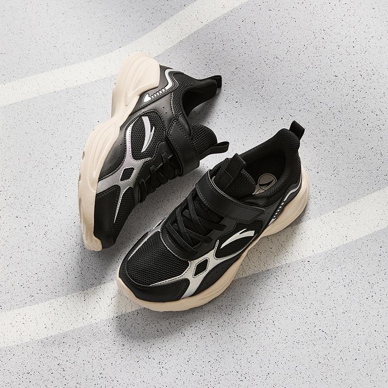 Anta Модные Универсальные Легкие Амортизирующие Низкие Детские Кроссовки для Бега Мужские кроссовки Черный Серебристый A12445577-2