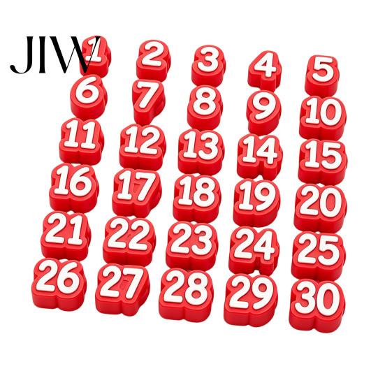 Customizable Pencil Identifiers 30Pcs Numbered Cap Labels, 1-30 Numbers Topper Decoration, Marker Labels Students Clips, Reusable Charms for